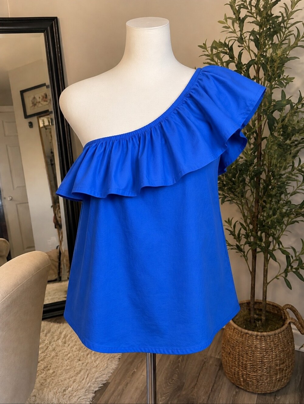 Banana Republic Royal Blue Ruffle Top